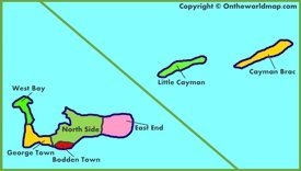 Administrative map of Cayman Islands