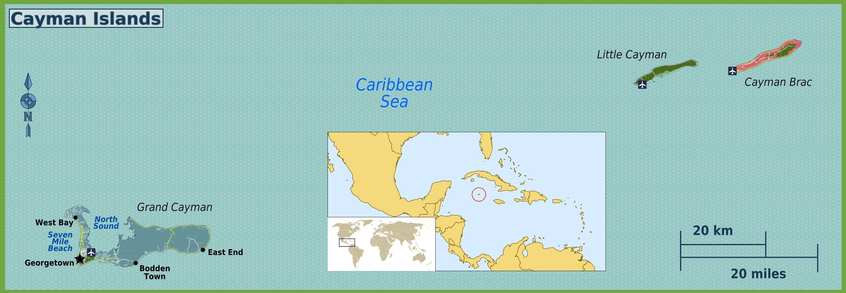 Maps of Cayman Islands. 