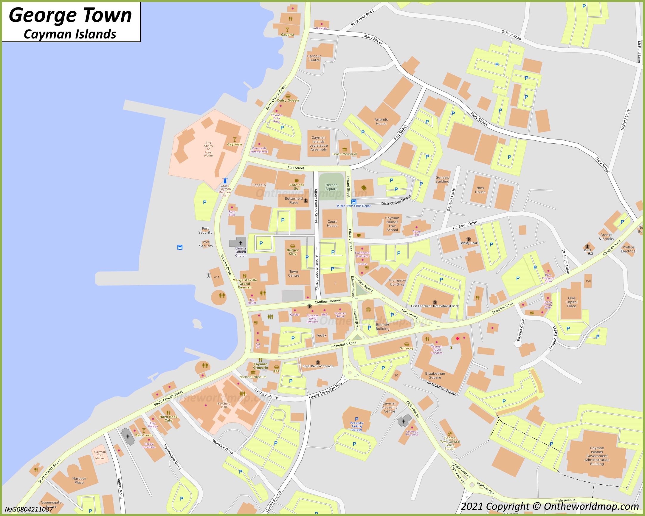 George Town Downtown Map