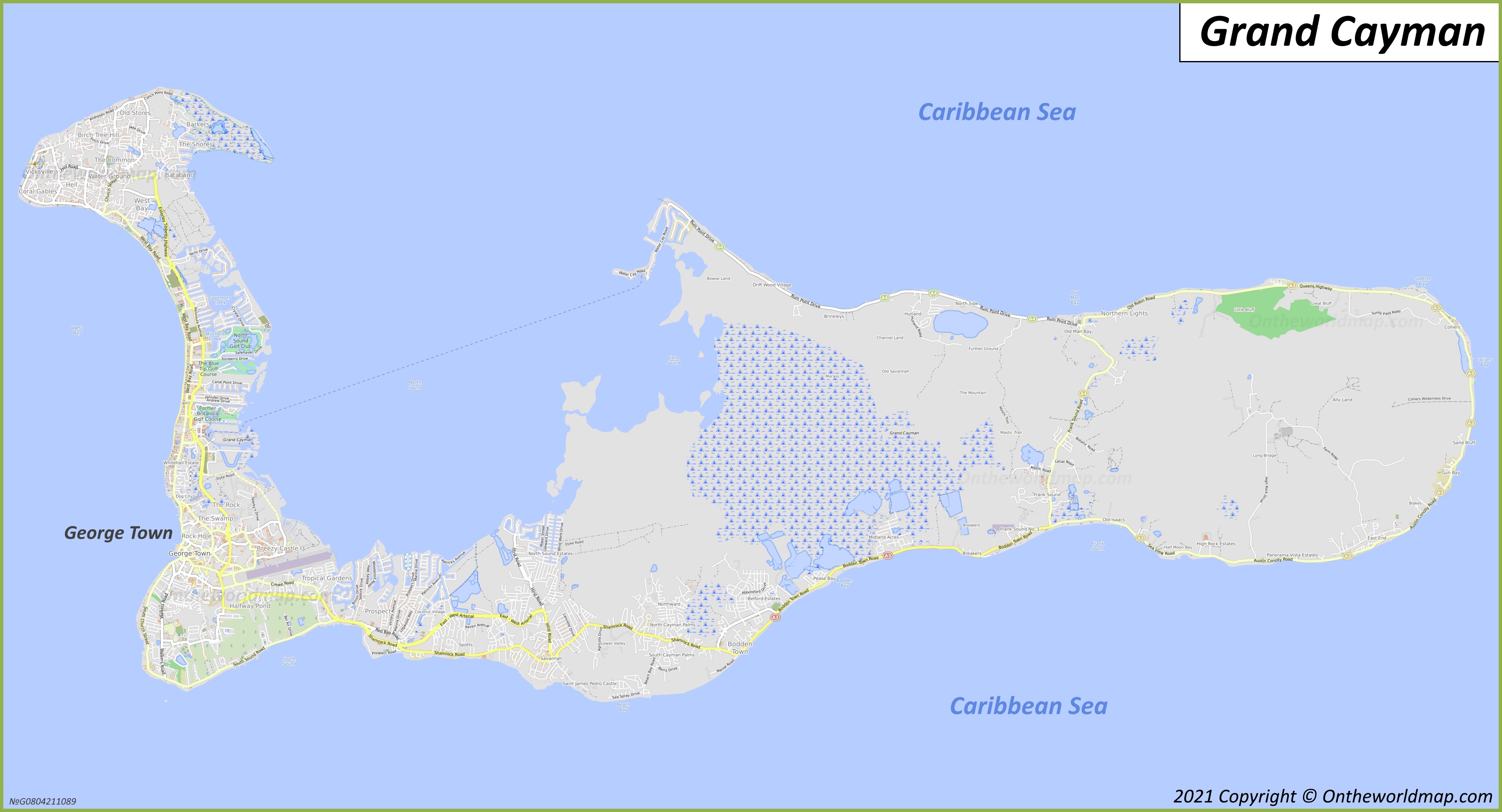 Map of Grand Cayman