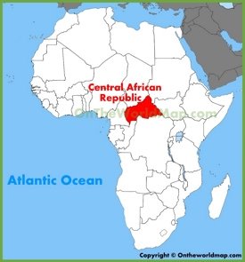 Central African Republic location on the Africa map