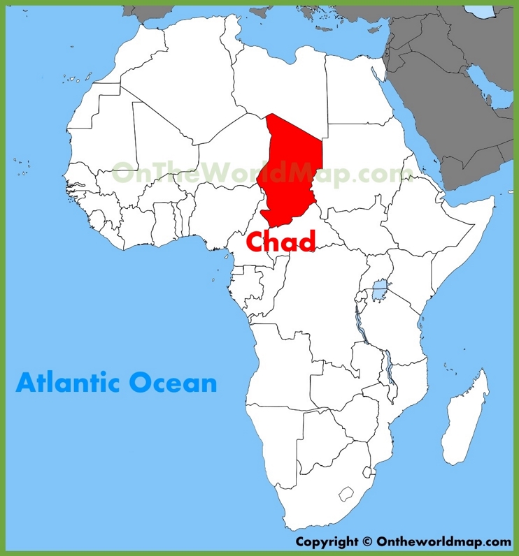 Chad location on the Africa map