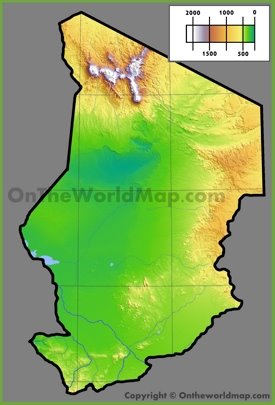 Chad physical map