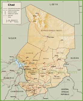 Chad political map