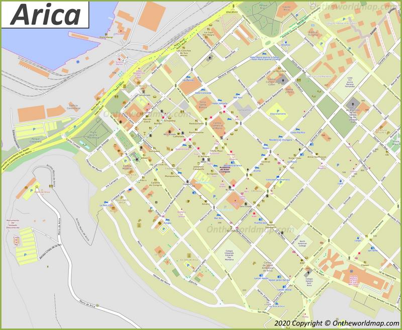 Arica City Center Map