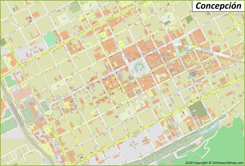 Concepción - Mapa del centro de la ciudad