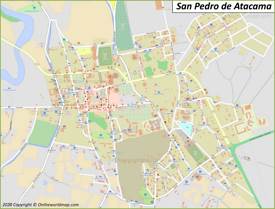 Mapa detallado de San Pedro de Atacama