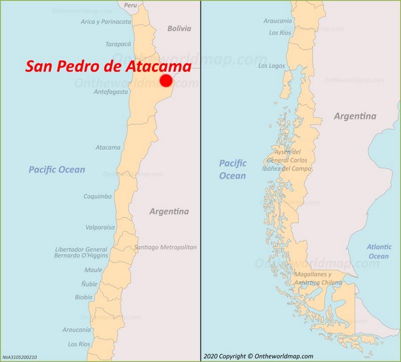 San Pedro de Atacama location on the Chile Map