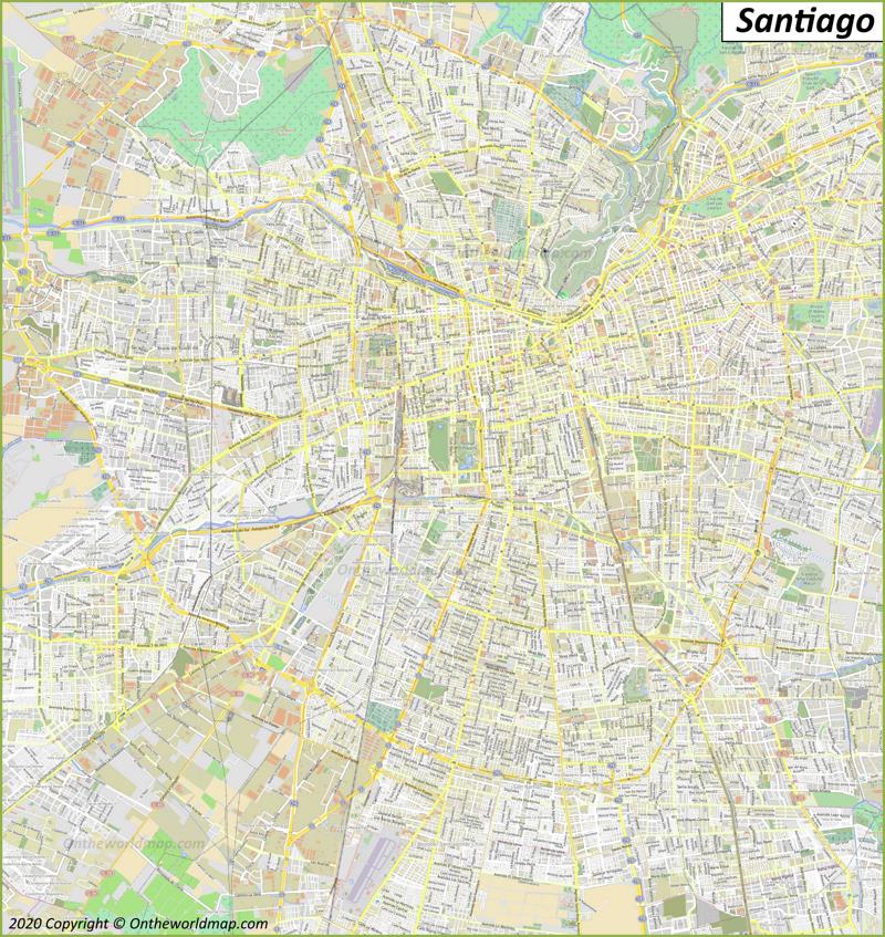 Mapa detallado de Santiago