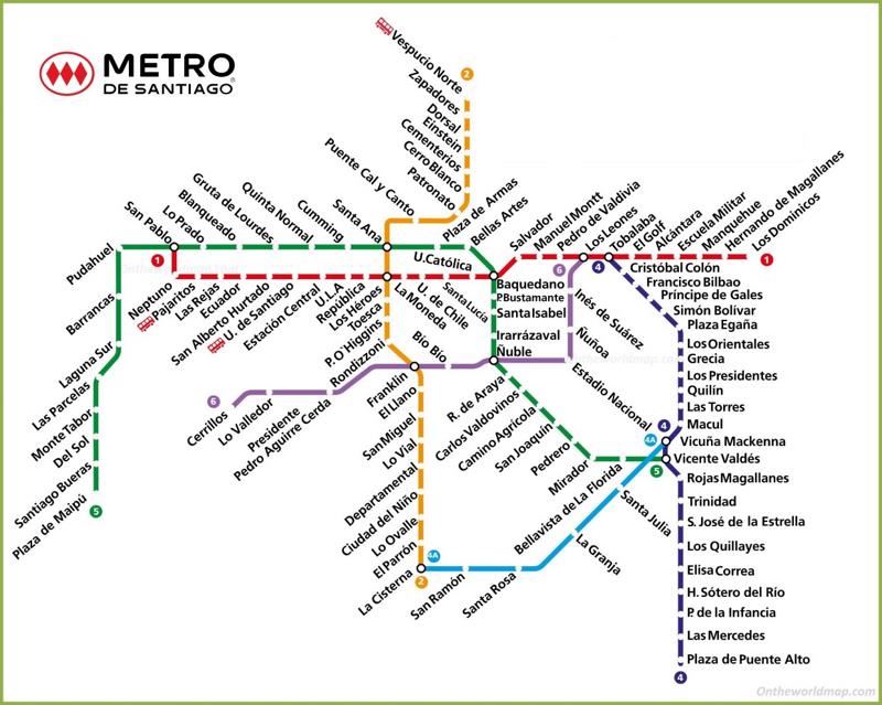 Mapa del Metro de Santiago