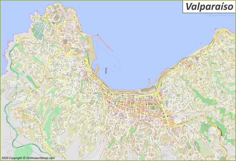 Detailed Map of Valparaíso