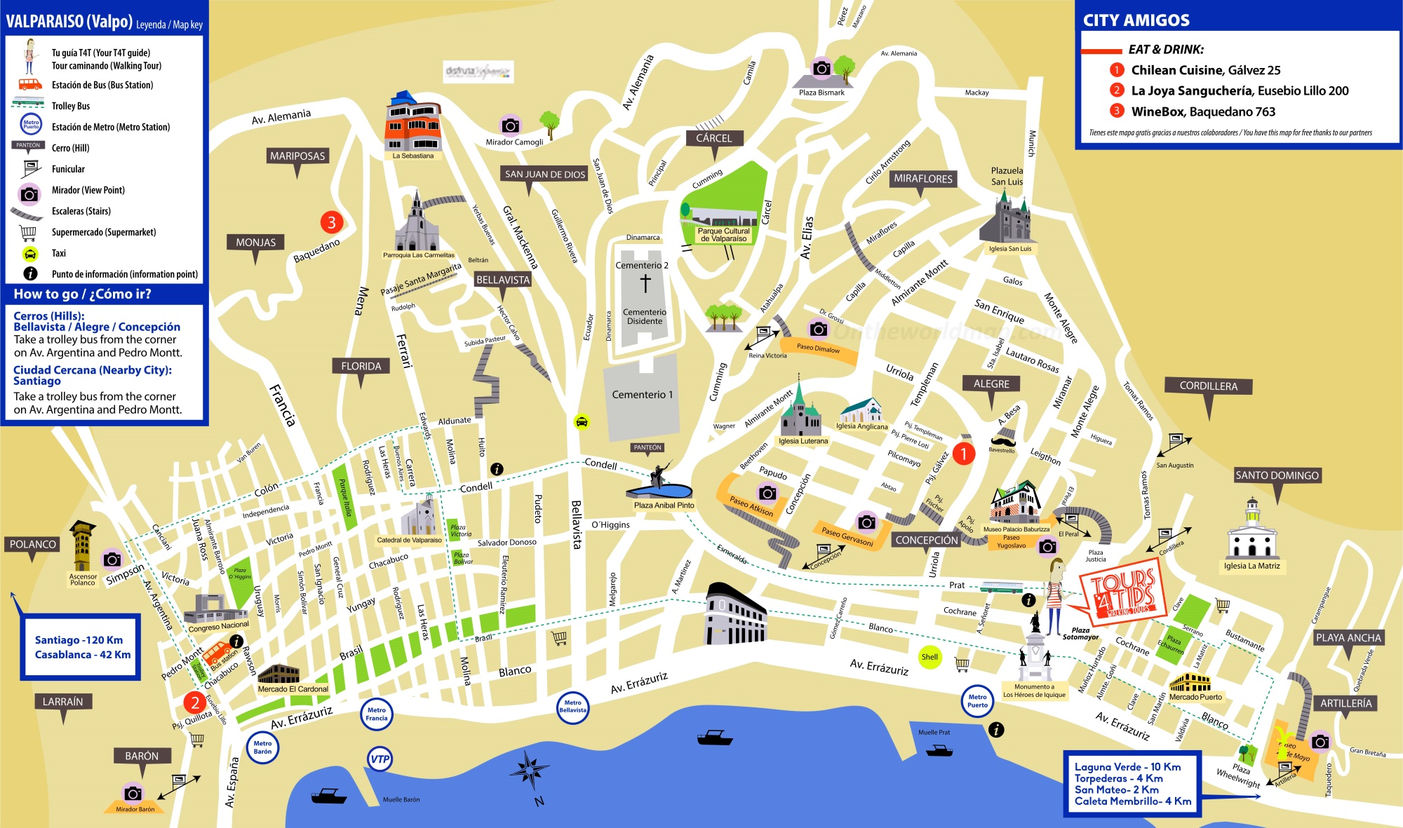 valparaiso tourist map