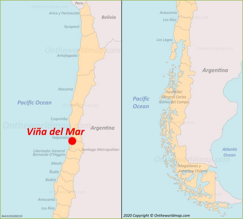 Viña del Mar location on the Chile map
