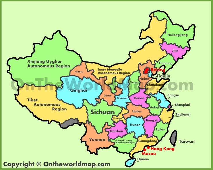 Administrative map of China