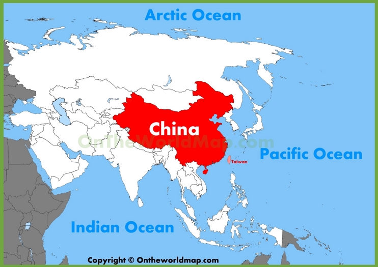 China location on the Asia map