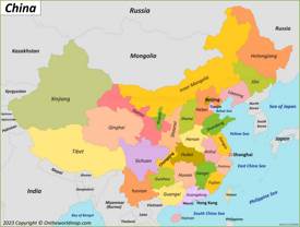 China Provinces and Autonomous Regions Map