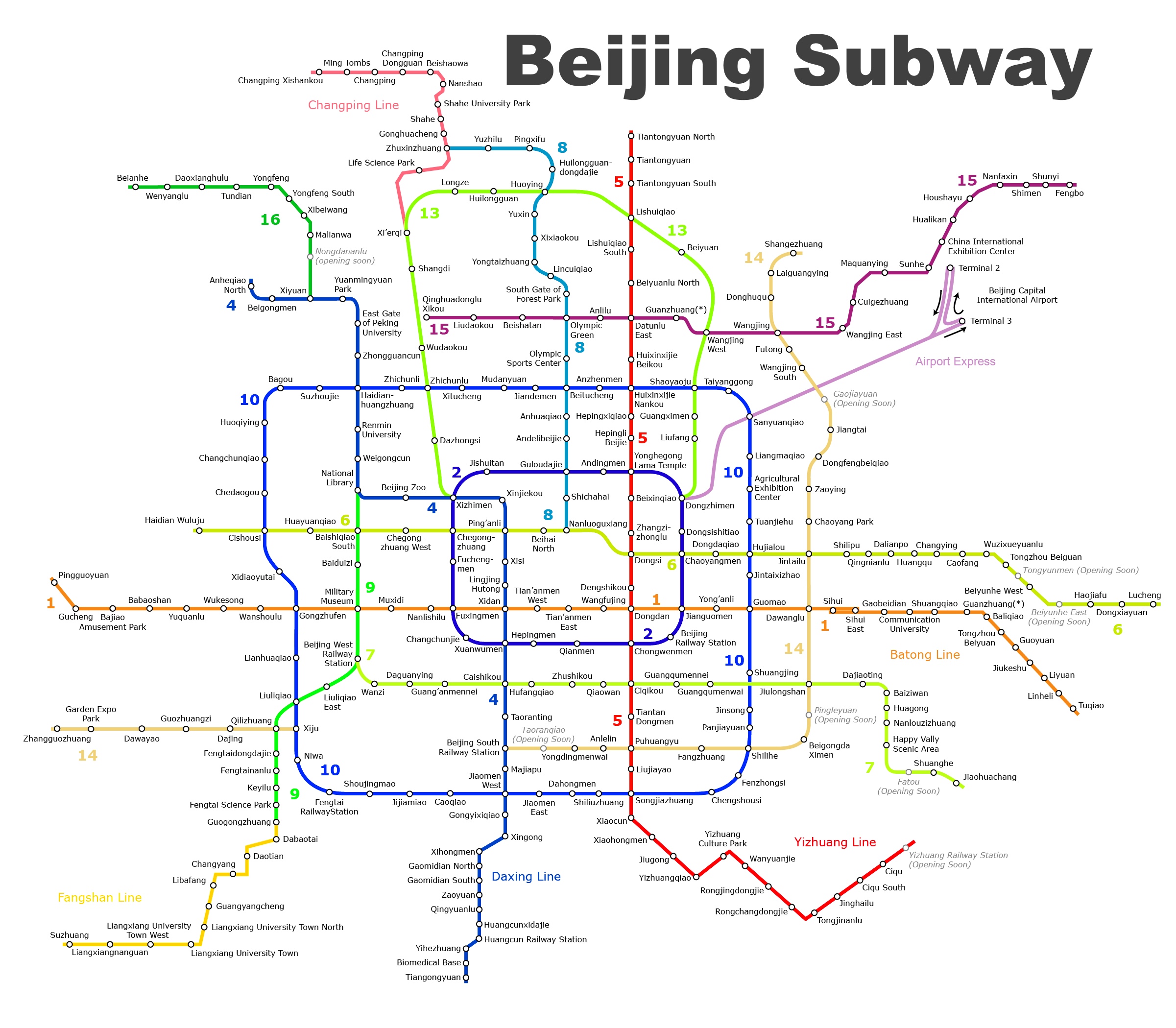 Beijing Subway System Map - United States Map