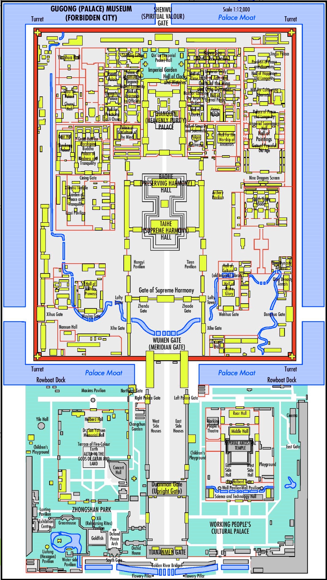 Forbidden City Map Beijing Ontheworldmap