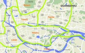 Guangzhou districts map