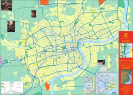 Large detailed map of Shanghai