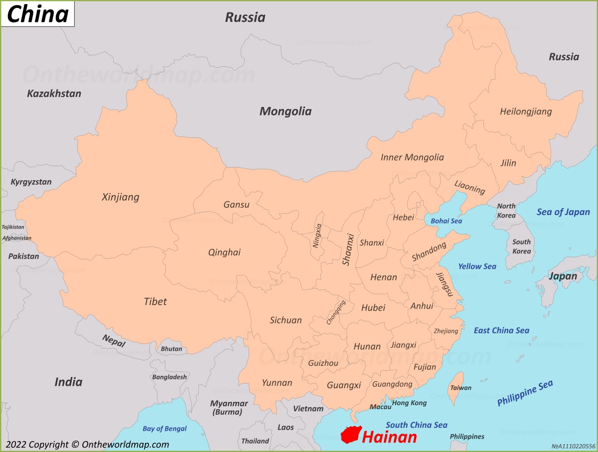 Hainan Location On The China Map 