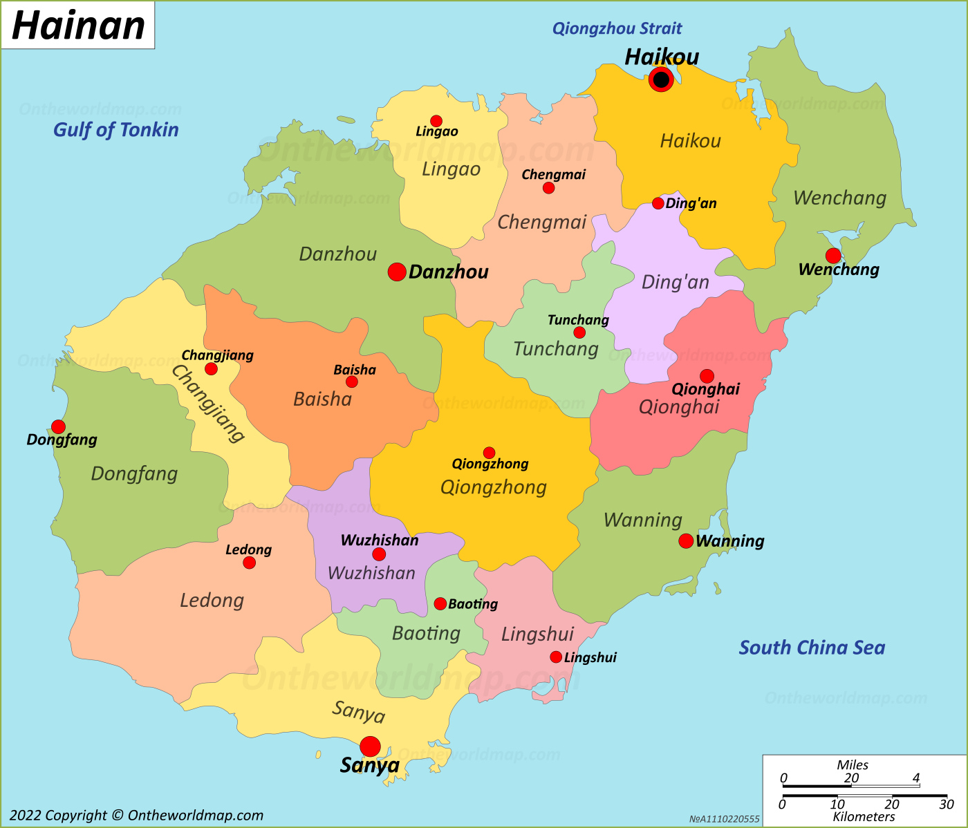 Map of Hainan