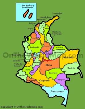 Mapa administrativo de Colombia