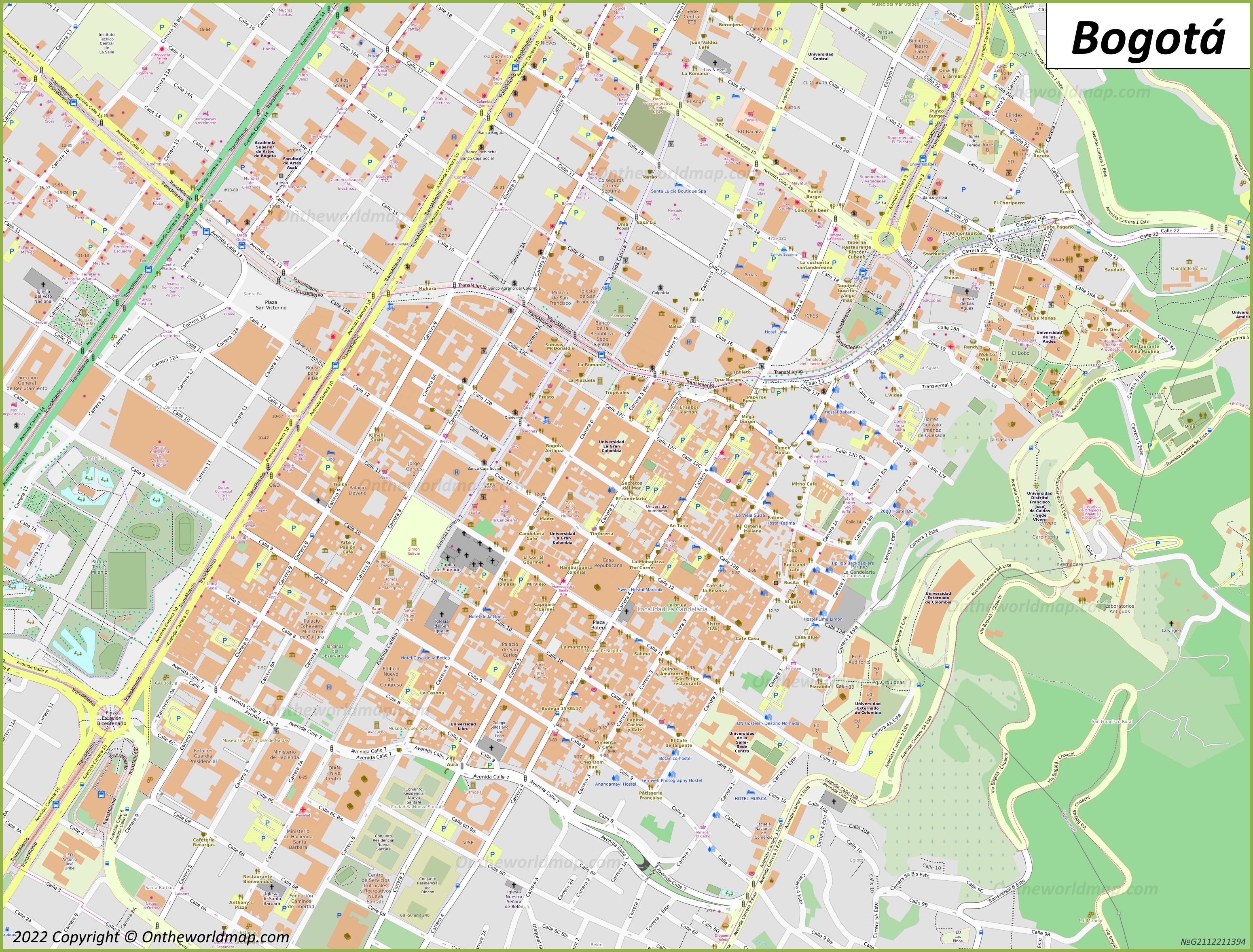Bogotá City Centre Map