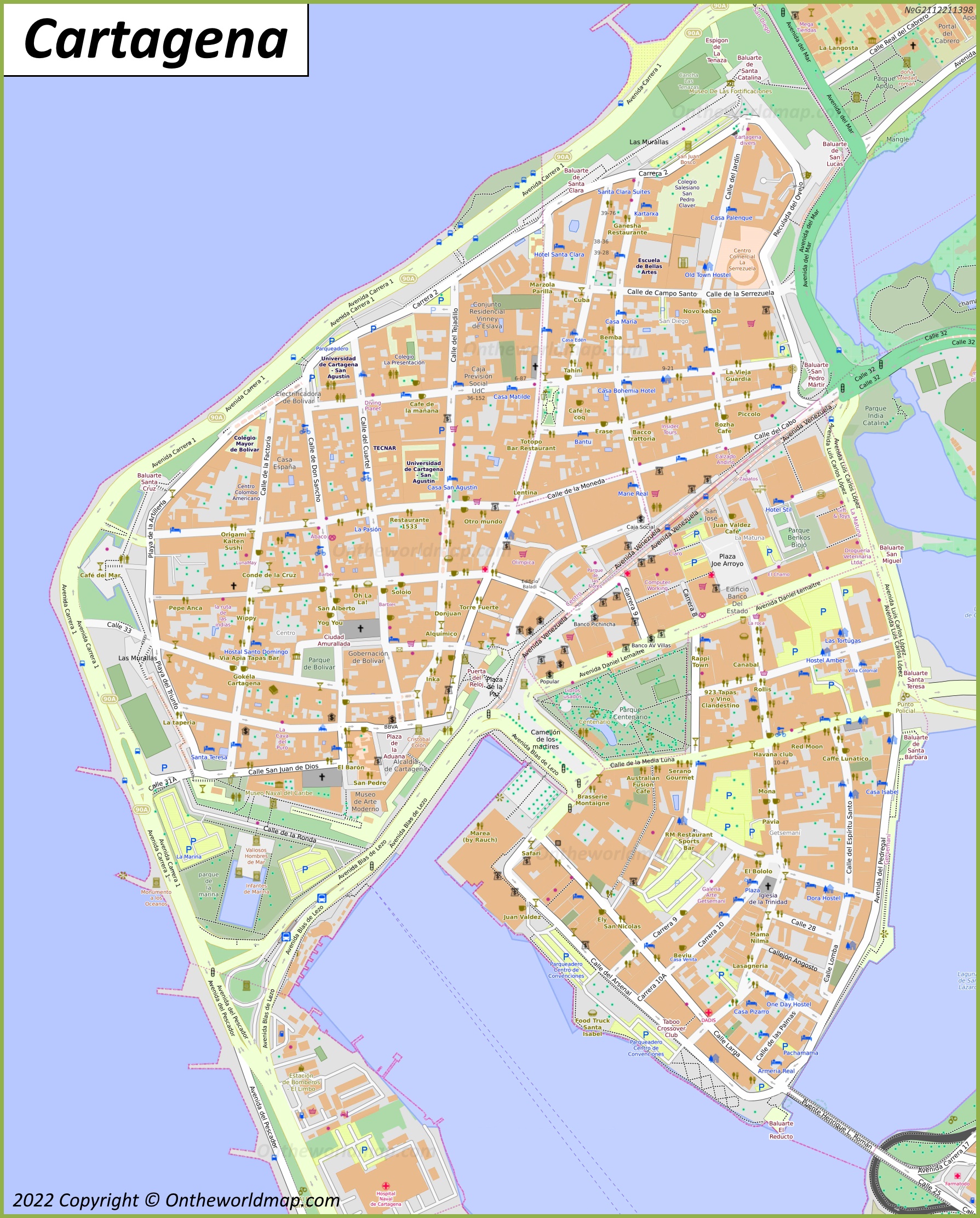 Mapa de Cartagena | Colombia | Mapas Detallados de Cartagena