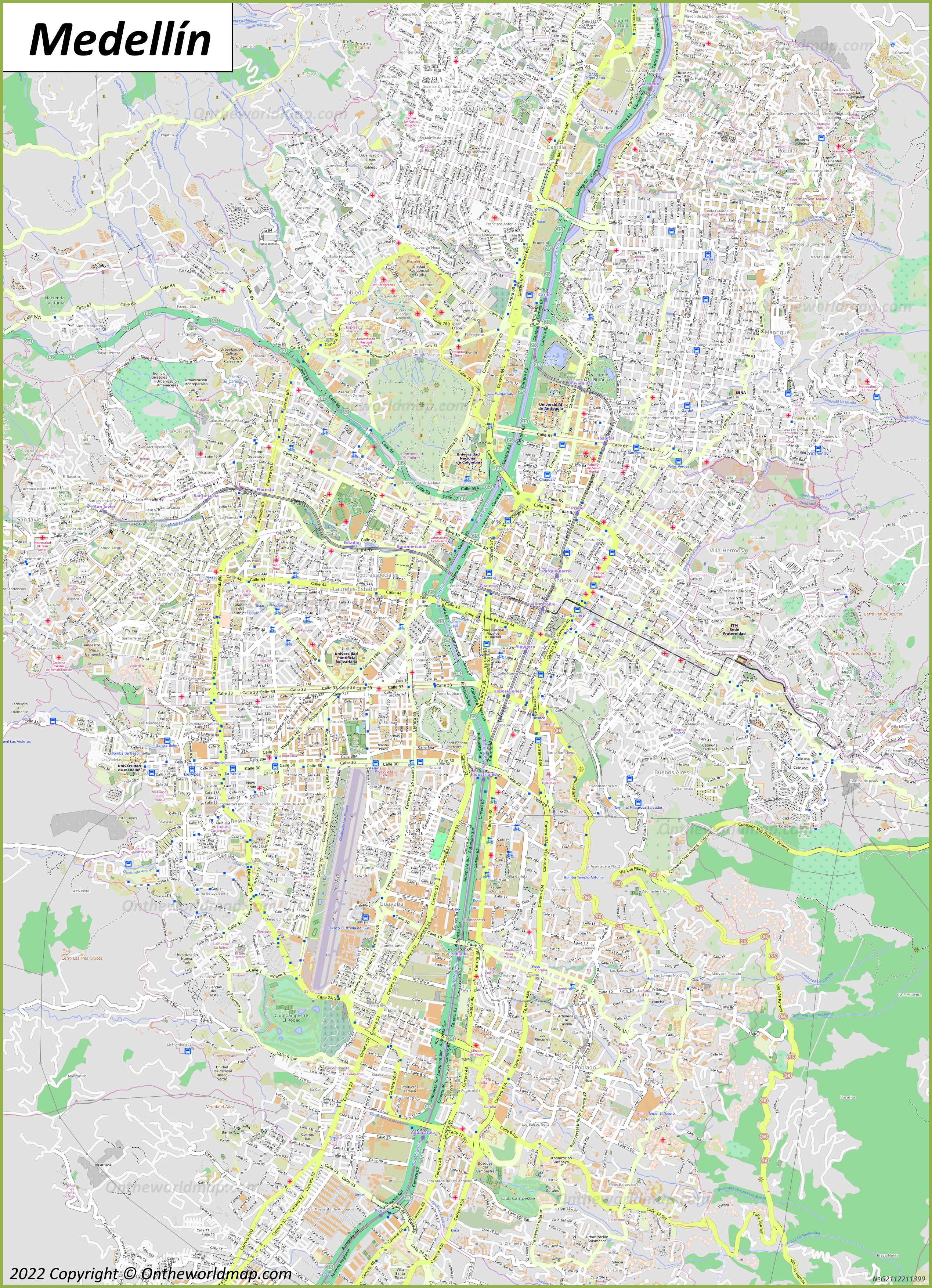 Map of Medellín