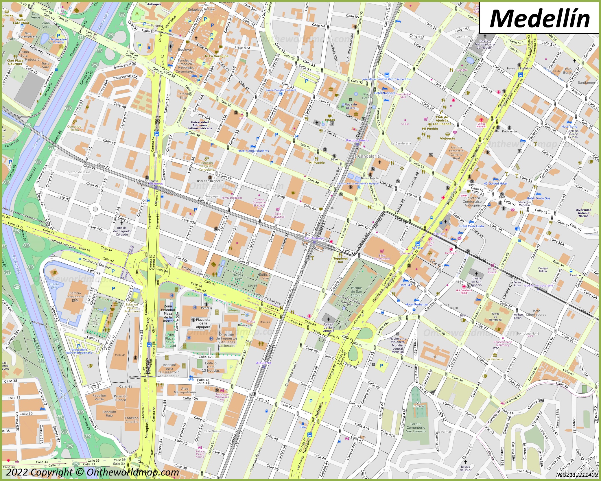 Mapa de Medellín | Colombia | Mapas Detallados de Medellín