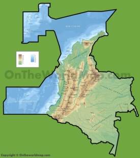 Mapa fisico de Colombia