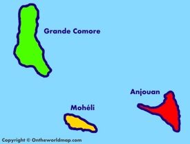 Administrative map of Comoros