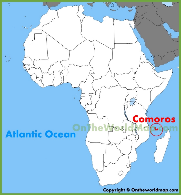 Comoros location on the Africa map