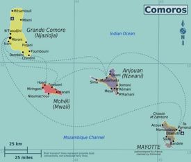 Comoros political map