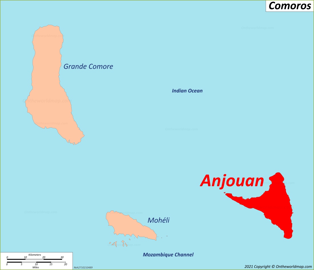 Anjouan Location Map