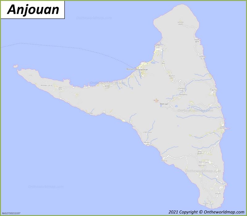 Anjouan Map | Comoros | Detailed Maps of Anjouan Island