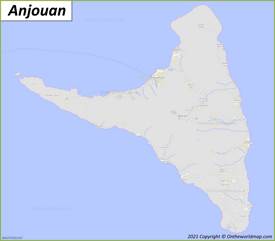 Map of Anjouan Island