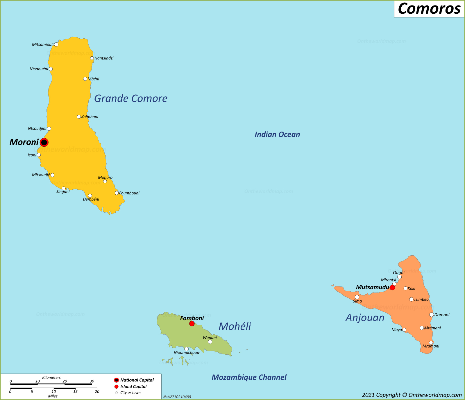 Map of Comoros