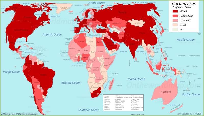 World Coronavirus Map by Country
