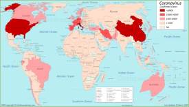 World Coronavirus Map 25 March 2020