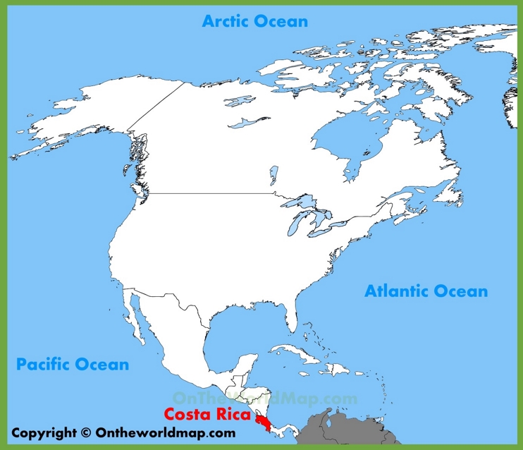 Costa Rica location on the North America map