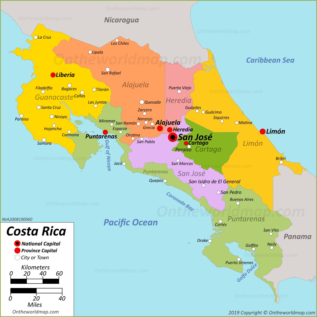 Map Of Costa Rica