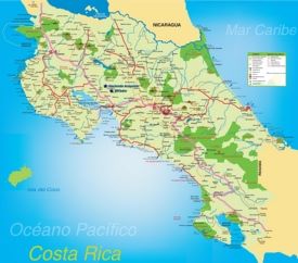 Tourist map of Costa Rica