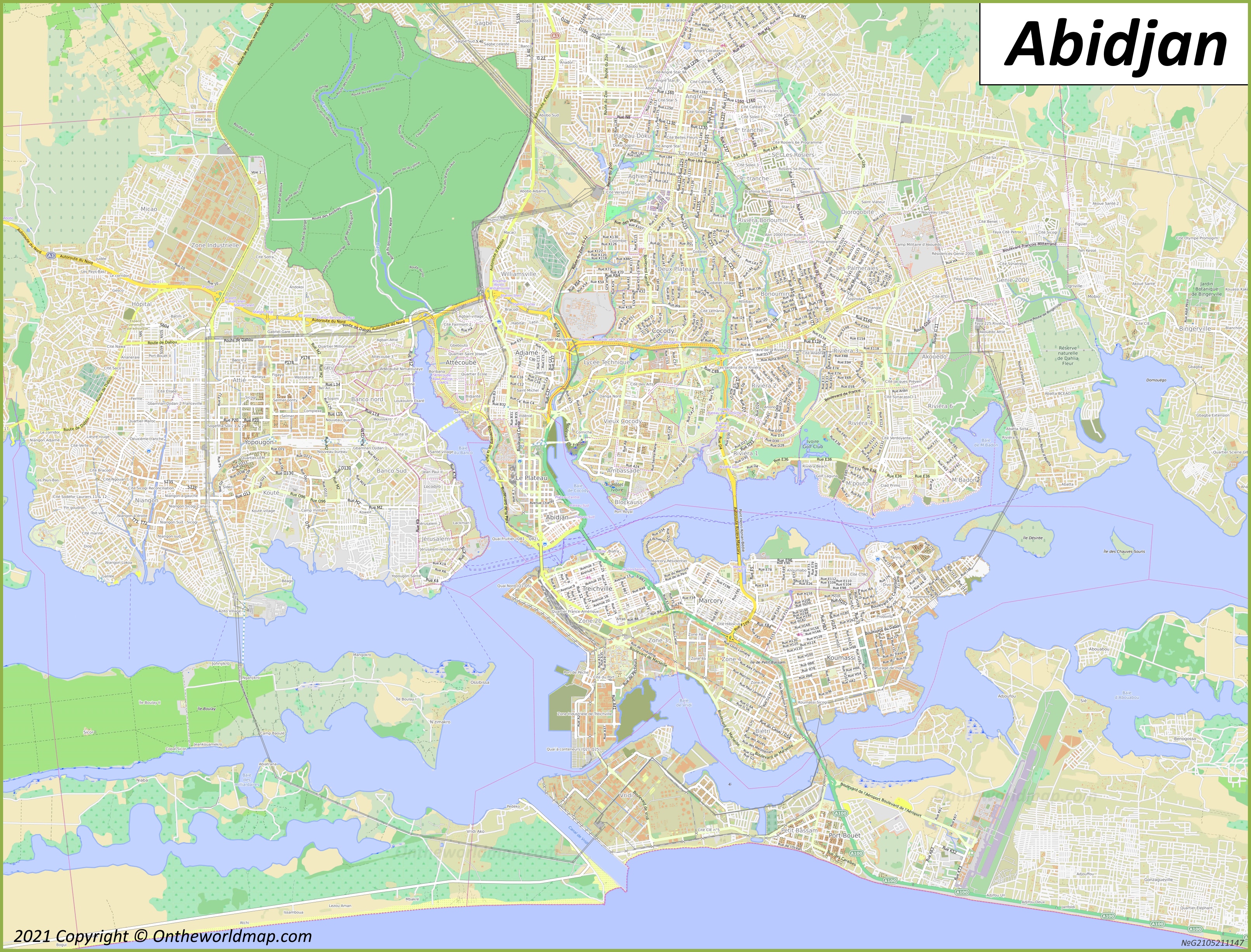 Map of Abidjan