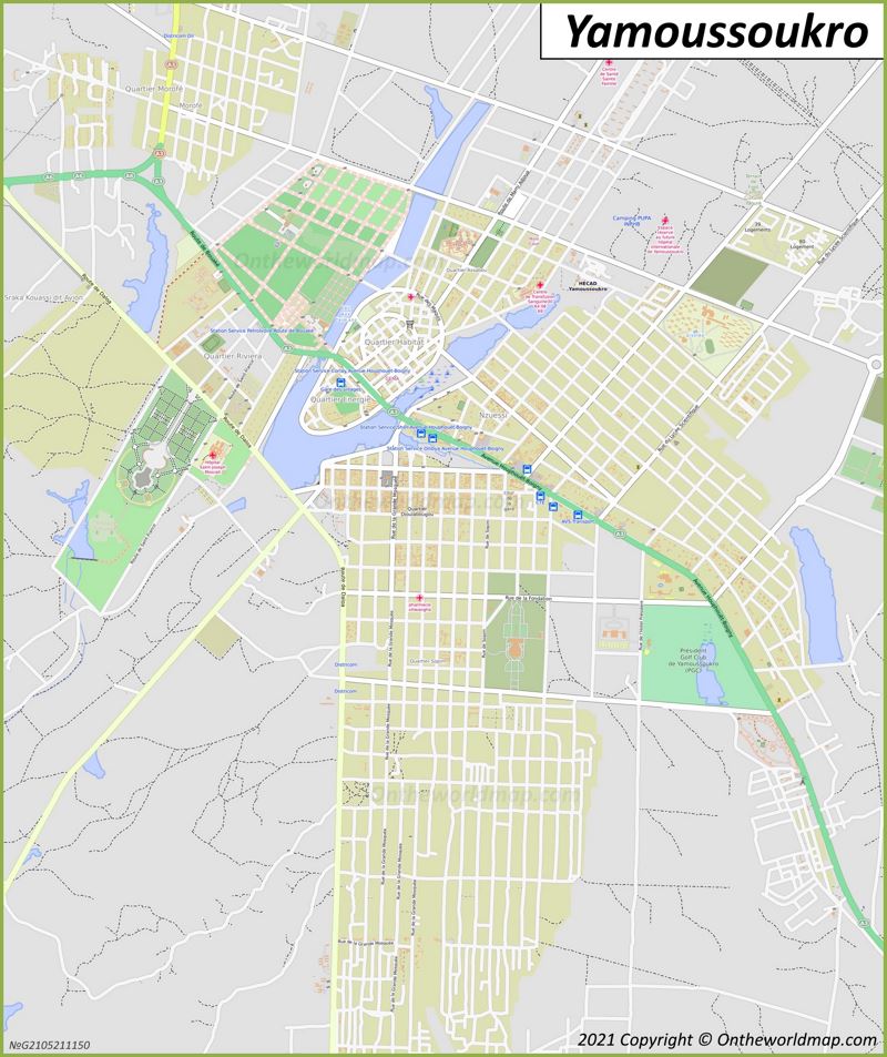 Yamoussoukro Map C Te D Ivoire Detailed Maps Of Yamoussoukro   Detailed Map Of Yamoussoukro Max 