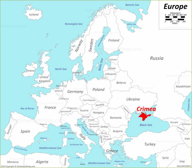 Crimea location on the Europe map