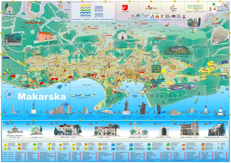 Makarska tourist map