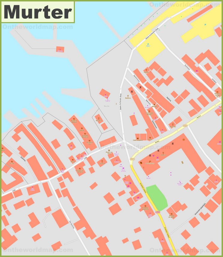 Murter town center map