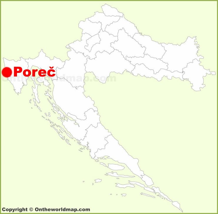 Poreč location on the Croatia map